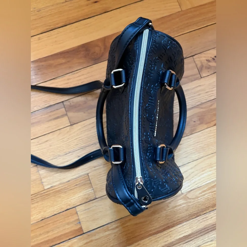 Juicy Couture Black Faux Leather Handbag Shoulder Bag, Y2K Style Accessory Purse